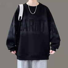 秋冬季圆领青少年秋冬长袖卫衣加绒学生胖子宽松潮牌上衣打底衣服