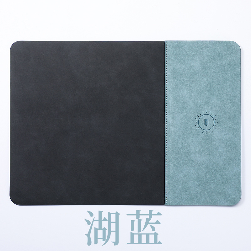 Alfombrilla de ratón con carga inalámbrica 15W, PU antideslizante, oficina comercial, personalizable