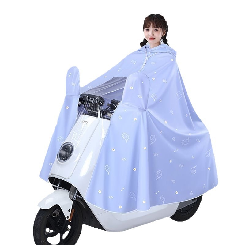 雨衣电动电瓶车女款单人加大长款全身防暴雨新款加厚成人专用雨披|undefined