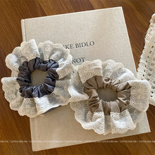 韩国ins新款白色蕾丝花边纯色大肠发圈 时尚高级头饰头绳百搭发饰