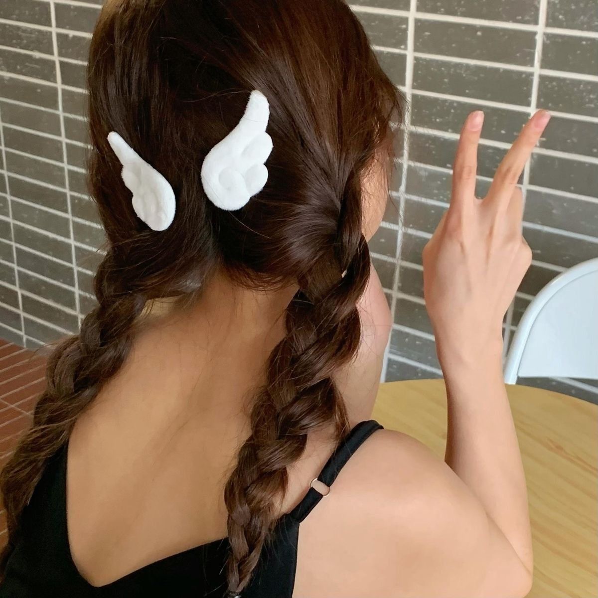 Peludo ángel ala clip de cabello mágico japonés Xiao Sakura Xie Anran con el mismo lindo pequeño tocado fresco empujado