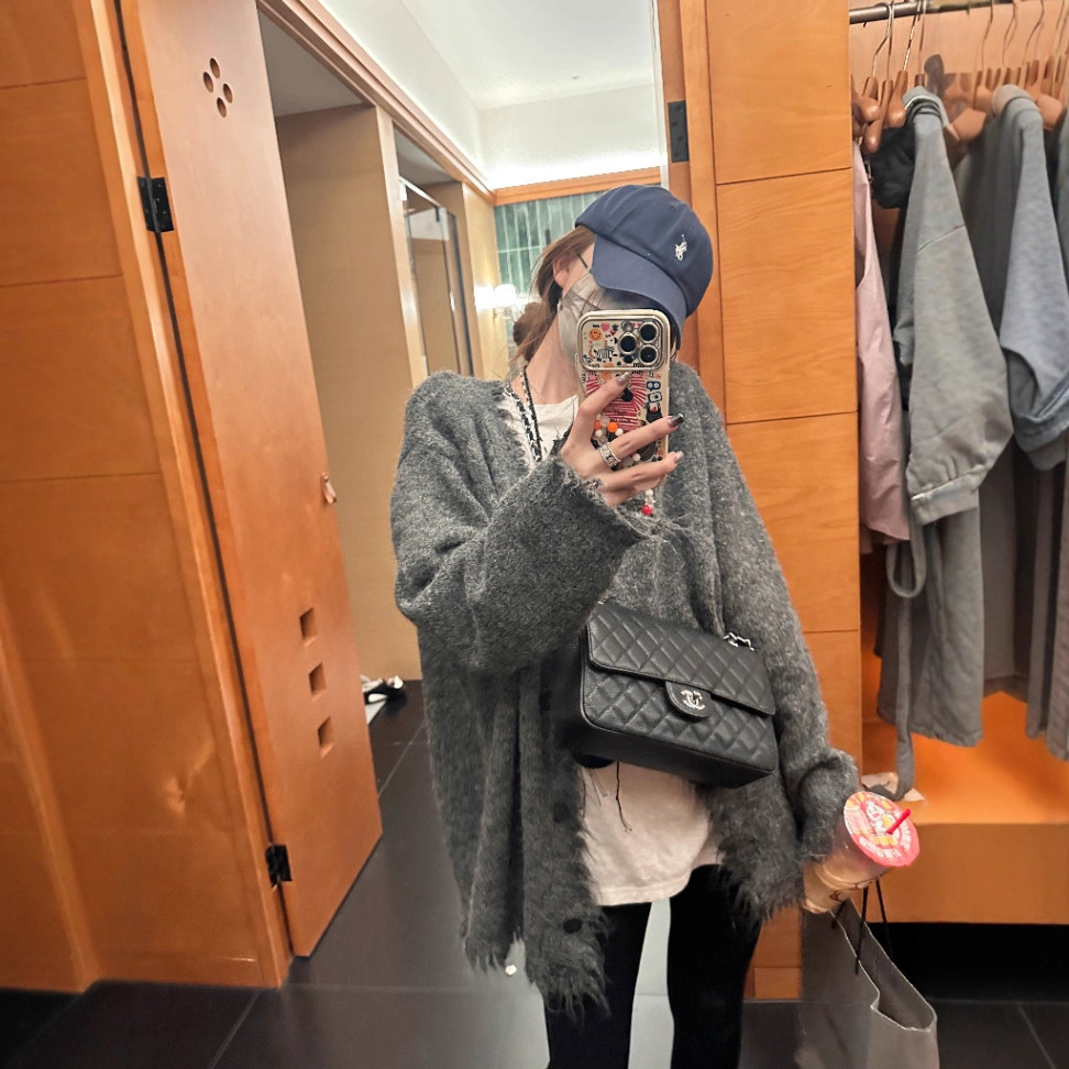 跨境外贸流苏边须须针织毛衣外套软糯宽松慵懒范儿保暖针织开衫女