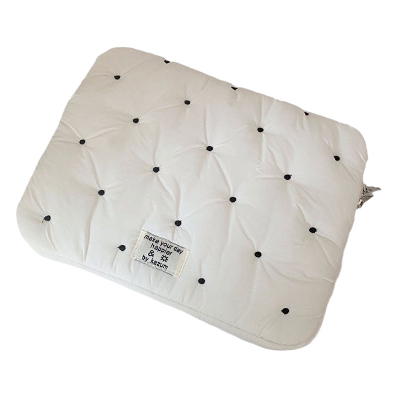 Cross-border South Korea tablet computer bag liner bag New embroidered dot 11/13/15-inch laptop storage bag for women