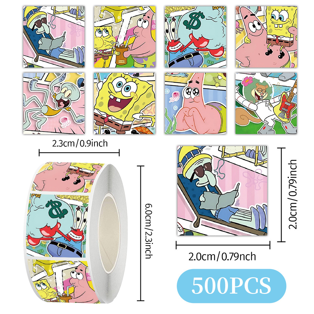 Cartoon animado pegatinas rodantes pegatinas seguras para niños no tóxicas materiales de contabilidad de mano decoración de caja de teléfono celular sellado cinta adhesiva