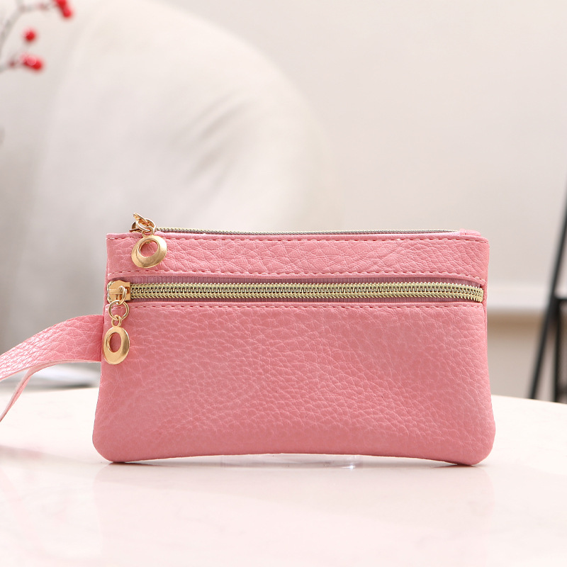 Monedero de mujer con patrón de lichi de moda de cuero de imitación de punto transfronterizo, bolso de embrague largo, monedero multifuncional de gran capacidad