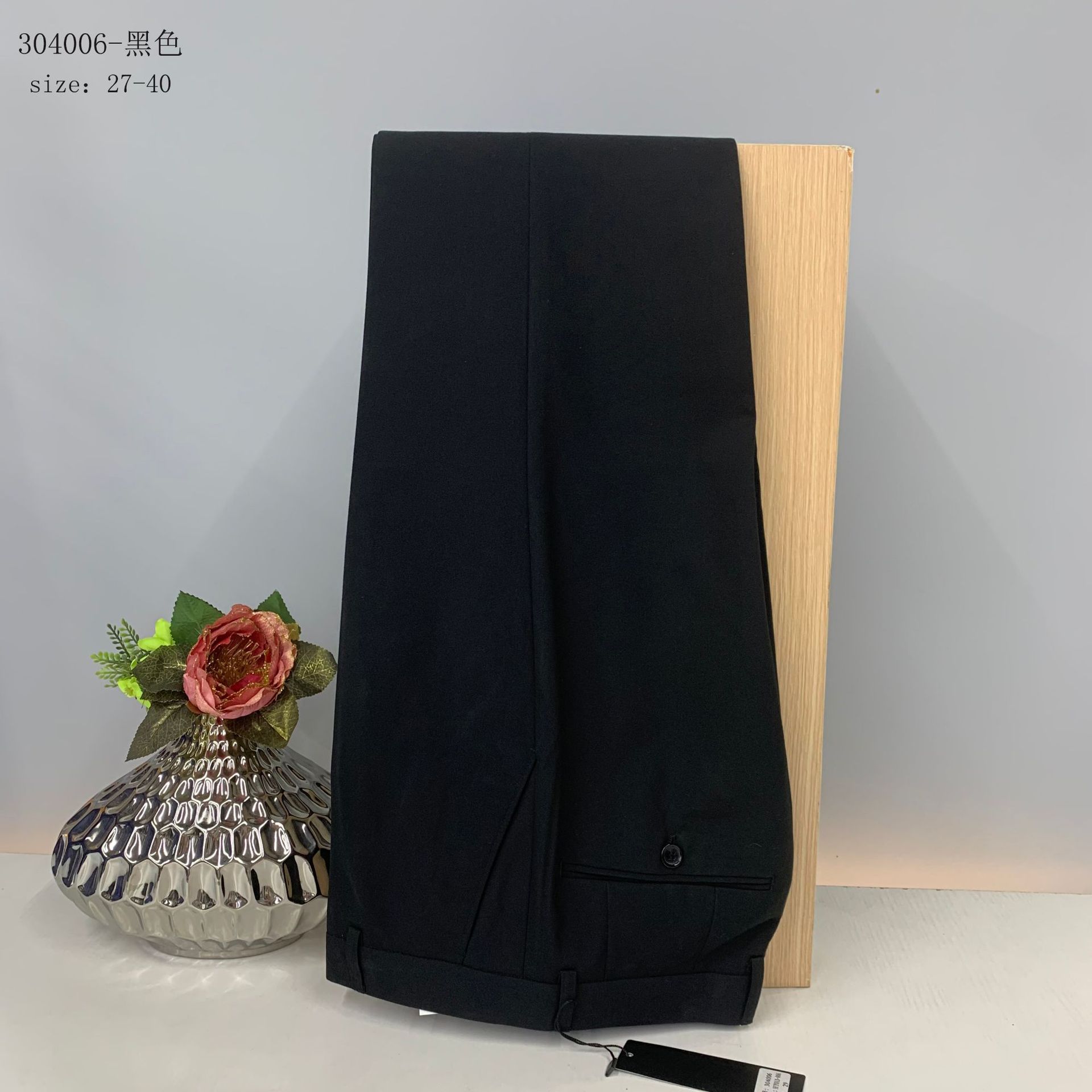 Men's Clothing Slim Fit Business Suit Pants Professional Wrinkle Free Stretch Trousers British Style Casual Wear_viptrois.com