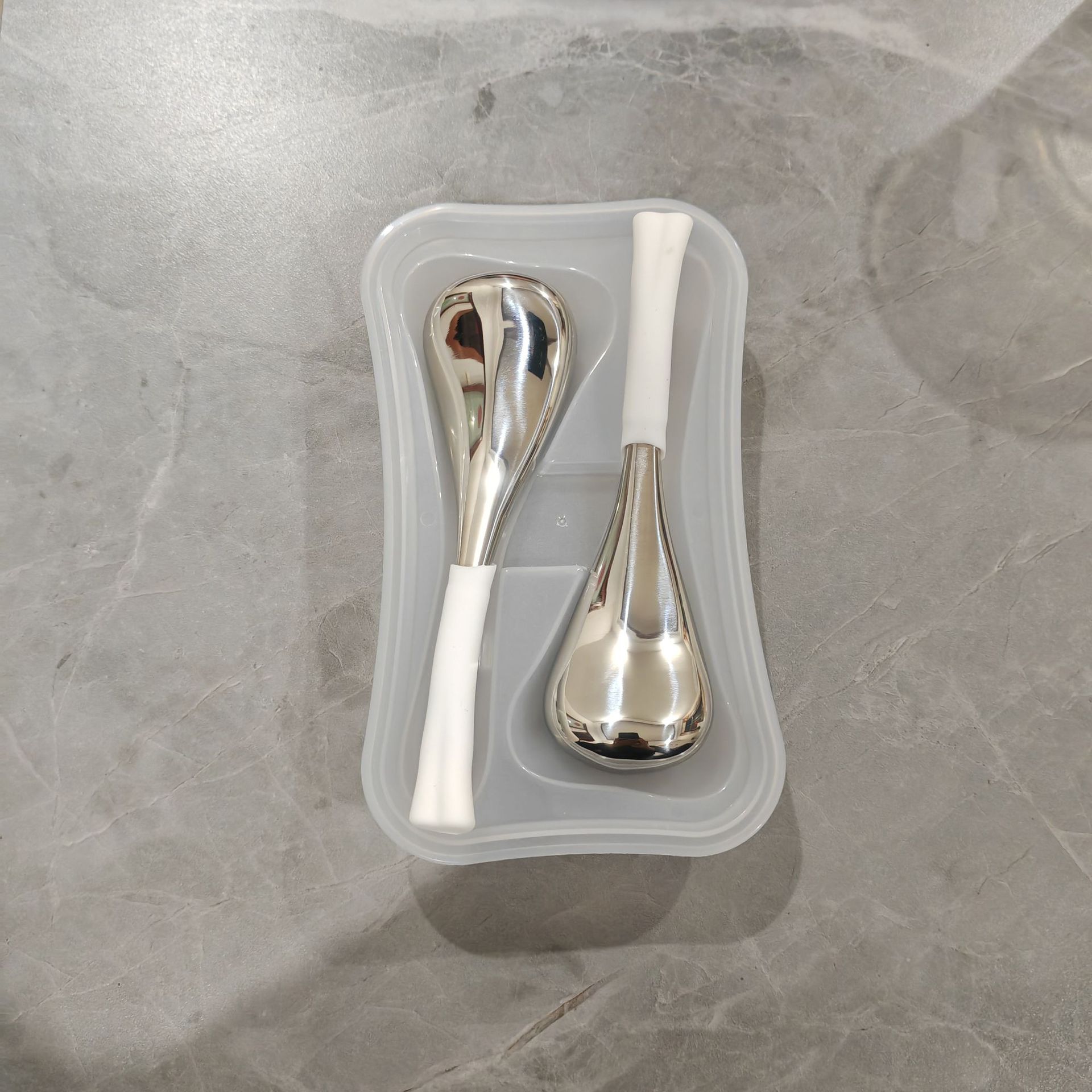 얼음 주걱(파이프 2개 + 상자) 흰색 손잡이