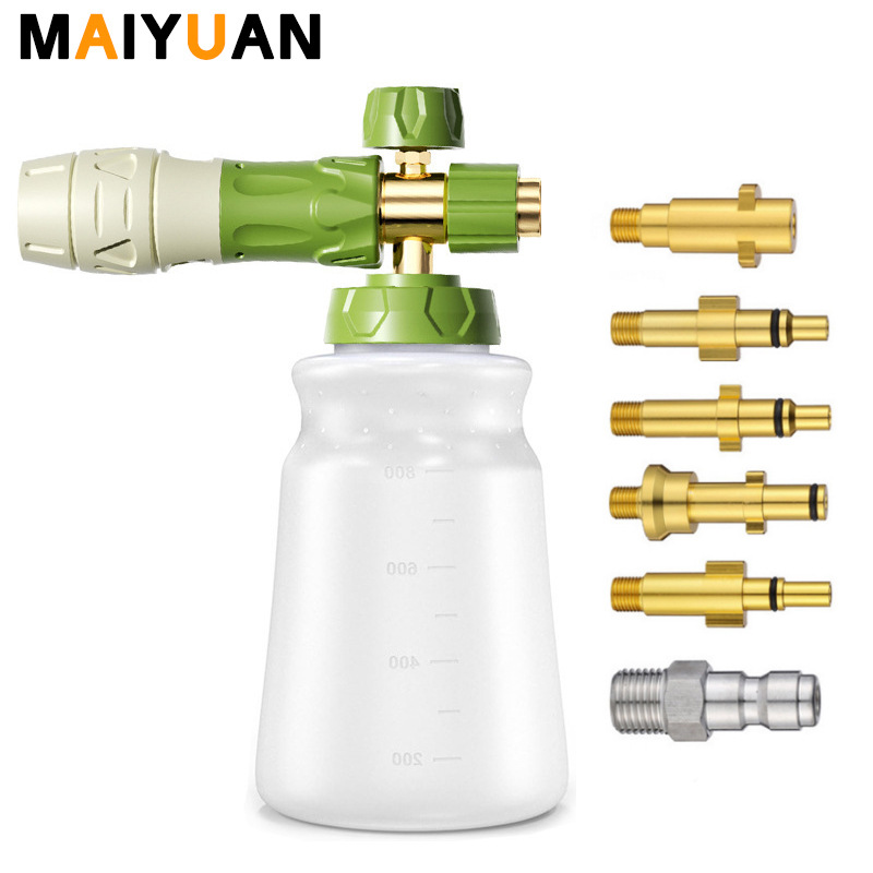 跨境新款高压清洁机洗车泡沫壶1/4快接雪花泡沫喷壶家用洗车PA壶