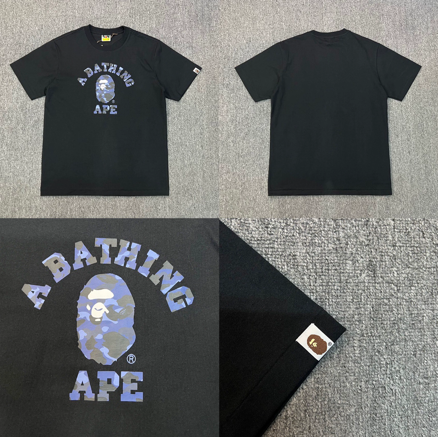 Стильный брендовый топ BAPE с половинными рукавами TEE для мужчин и женщин, камуфляж голова обезьяны, высокого уровня, свободный крой, короткий рукав