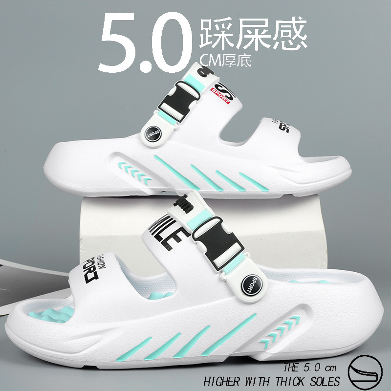 EVA deportivo de verano nuevo aumento de altura amortiguador antideslizante pisar mierda sensación de fondo suave al aire libre ocio trapos fríos para hombres