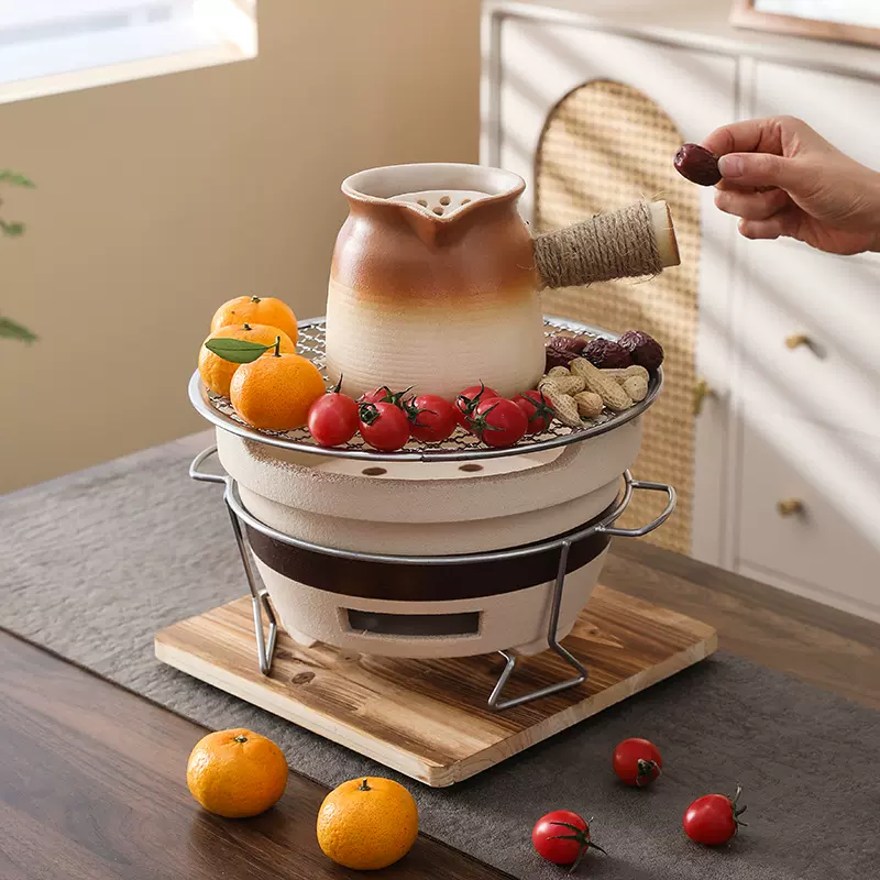 围炉煮茶壶器具全套碳炉罐罐奶茶壶家用烤奶壶户外网红一整套干烧