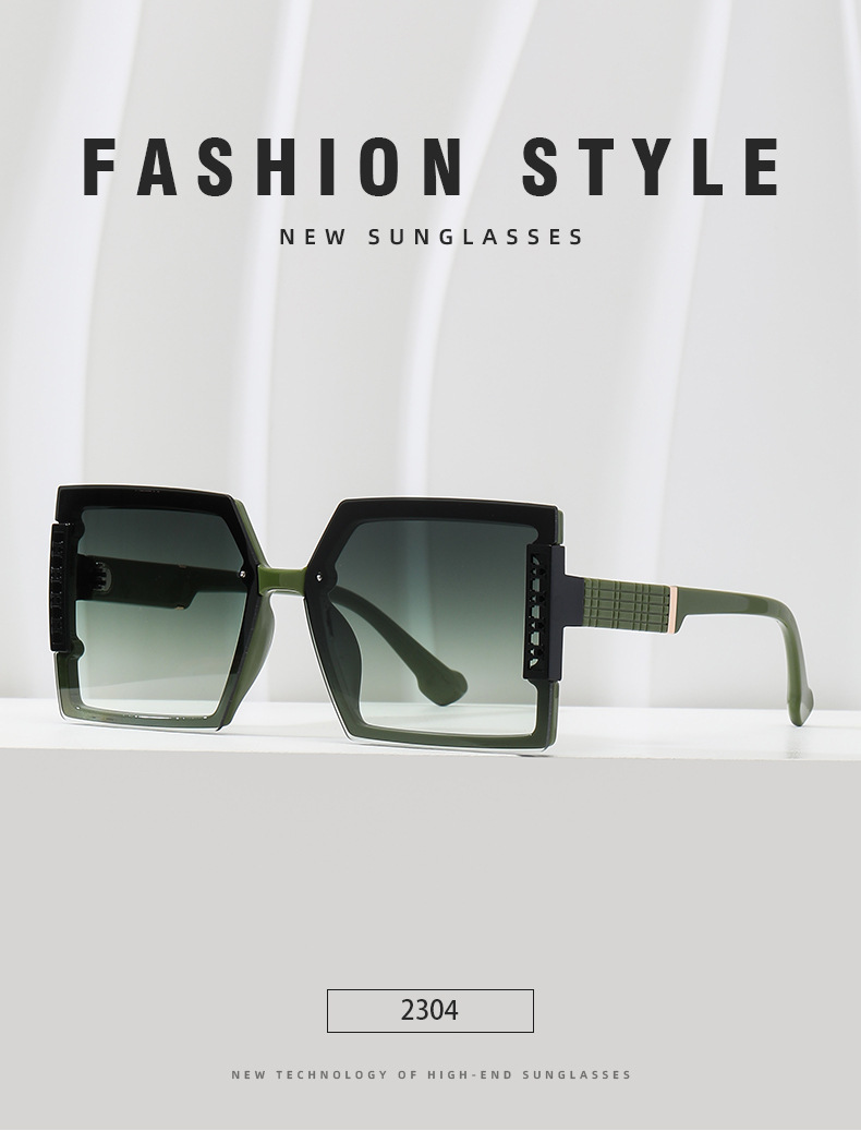 Neue Buchstabe H Modetrend-Sonnenbrille mit großem Rahmen, personalisierte Straßenfoto-Sonnenbrille im Internet, rote Straßenfoto-Sonnenbrille_voghion.com