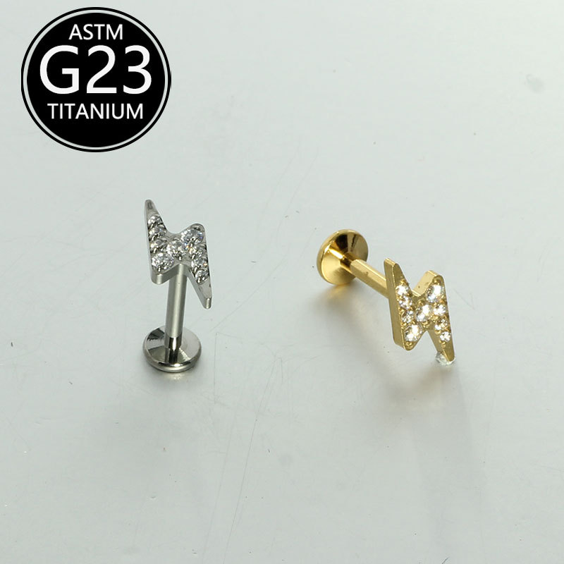 Pointed titanium steel lip stud product view