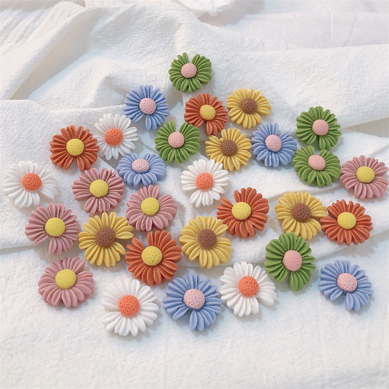 Xiaozou crisantemo resina horquilla accesorios teléfono móvil Shell diadema material caja de almacenamiento taza agua pegatinas DIY joyería