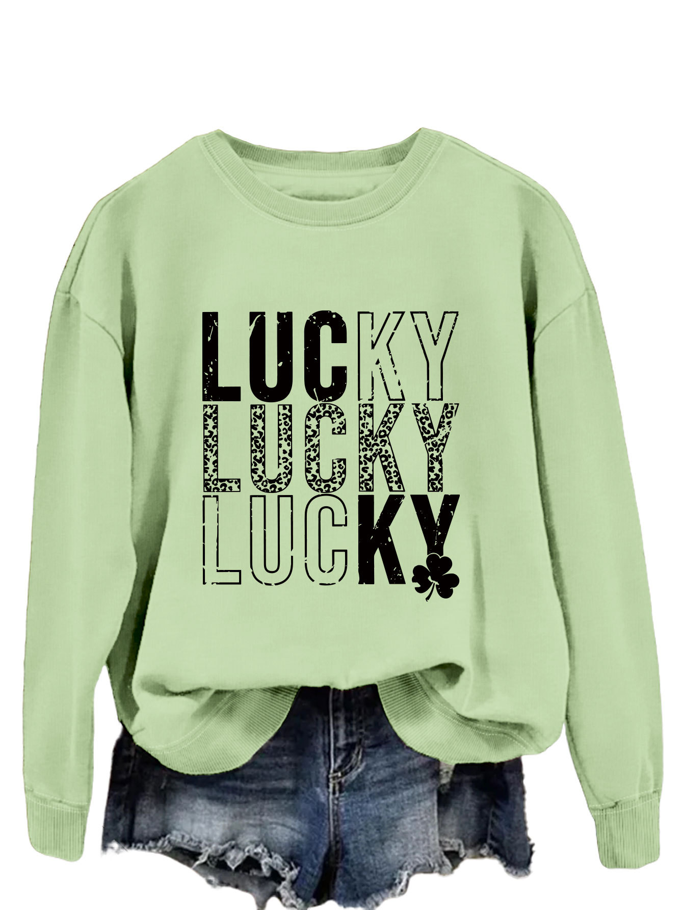 Women's Hoodies Long Sleeve Printing Streetwear Shamrock Letter display picture 41