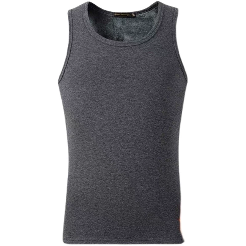 Бесшовный теплый жилет Мужской на флисовой подкладке Утолщенный плотный базовый жилет больших размеров на внутренней основе Осенне-зимний толстый бархатный жилет без рукавов