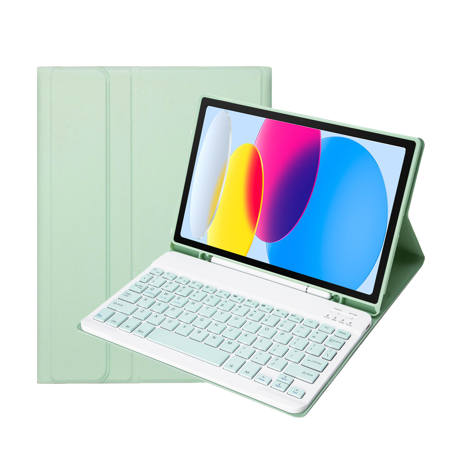 라이트 그린 가죽 케이스 + 일반 키보드