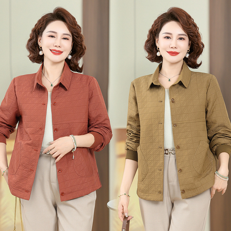 妈妈秋装2025新款夹克开衫40岁50中老年女装春秋风衣外套短款上衣|undefined