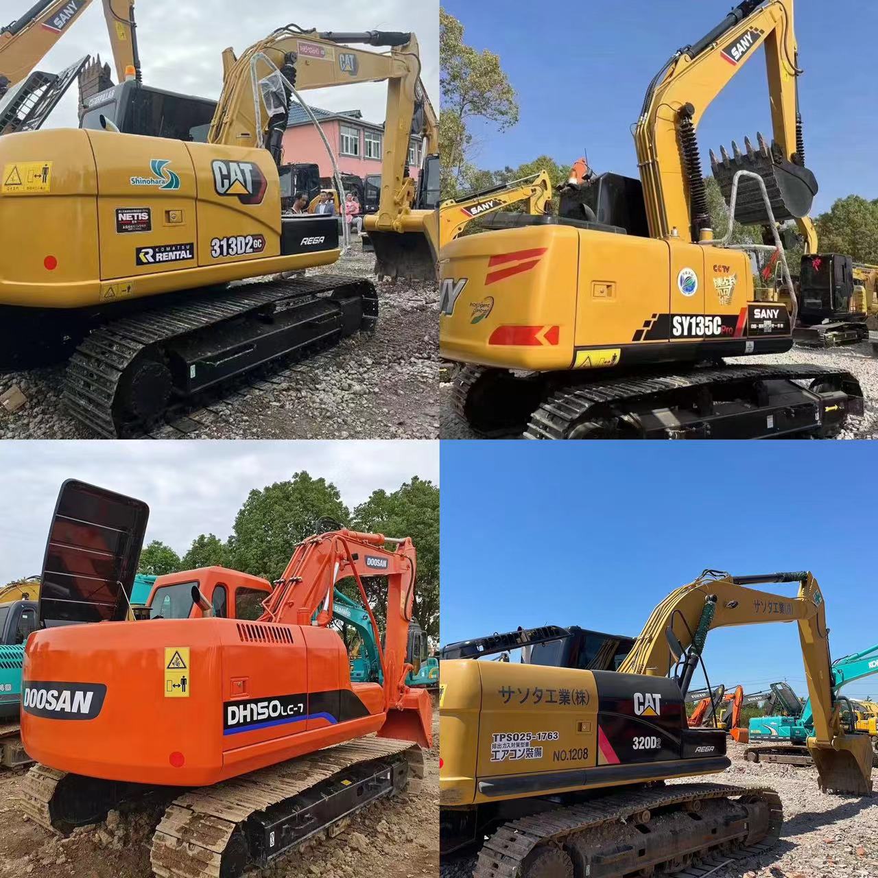 Excavadoras de segunda mano Shaoxing toda la línea Komatsu120 130 Kat312 Hyundai 150 San135