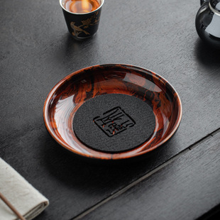 Big bank hall wholesale large lacquer pot bearing dry bubble medium-style fruit plate light luxury high-grade pot mat home tea table tea accessories