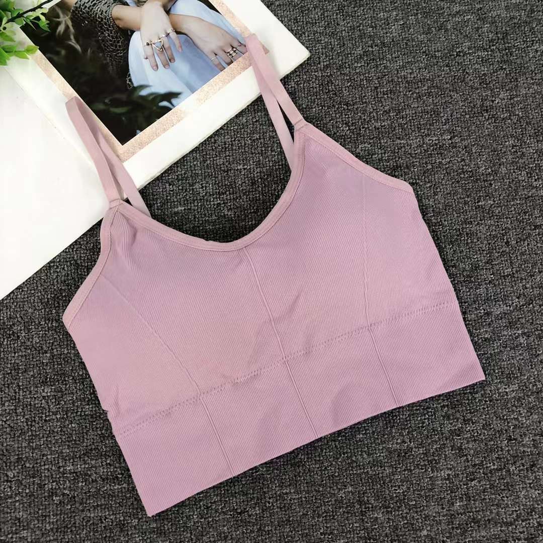 Nuevo chaleco sin costuras de alta elasticidad de alta calidad de dama sin anillo de acero bra de yoga ropa interior deportiva mujer al por mayor