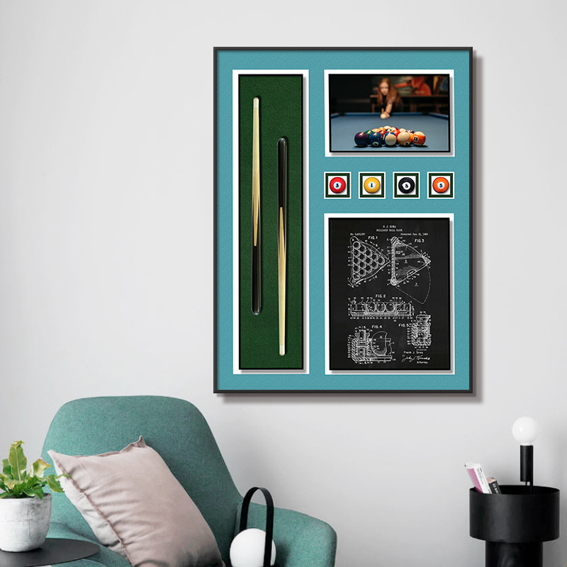 Pintura de decoración de sala de billar Mural de sala de billar tridimensional Mural de restaurante tridimensional Pintura colgante de billar