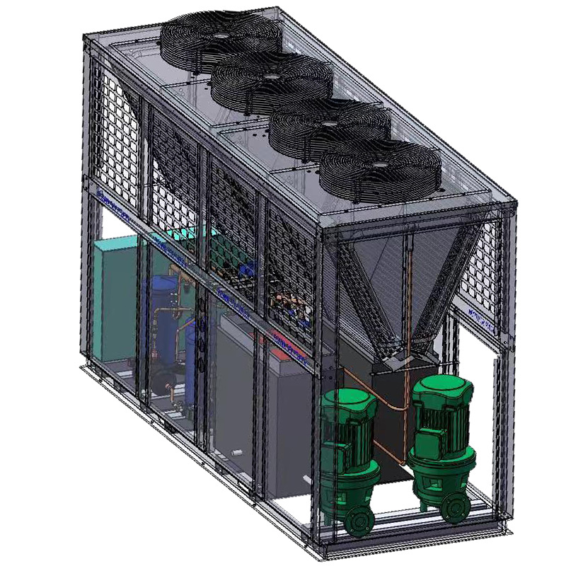 7+7P带热回收的冷水机用于工厂油冷同时获取洗浴热水，如注塑车间