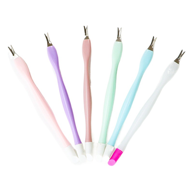 Factory low price wholesale color two-in-one dual-purpose dead leather fork embossing stick exfoliating exfoliating manicure worker