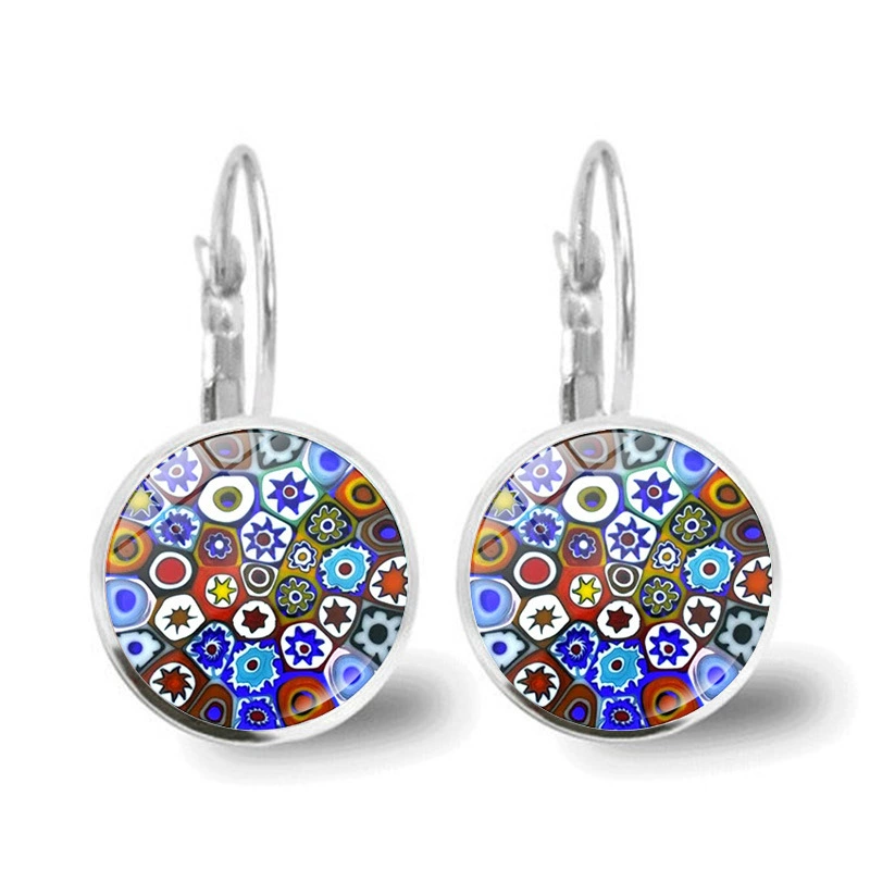 Glass silver earrings, Italy, France, french style