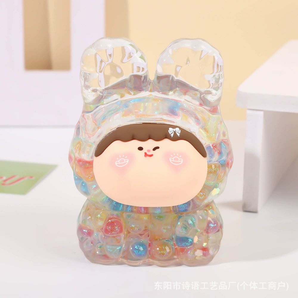 Big Mac cute Lilith doll bursting colorful beans into oil quicksand creative ornaments live broadcast pairs blind box