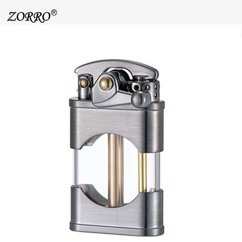 ZORRO佐罗赛博朋克机甲煤油打火机透明油仓摇臂机械式点火送男友|undefined