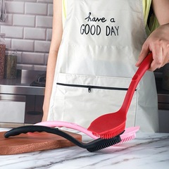 跨境廚房長柄清潔刷 家用刷鍋洗鍋刷子 可掛式硅膠鍋刷長柄