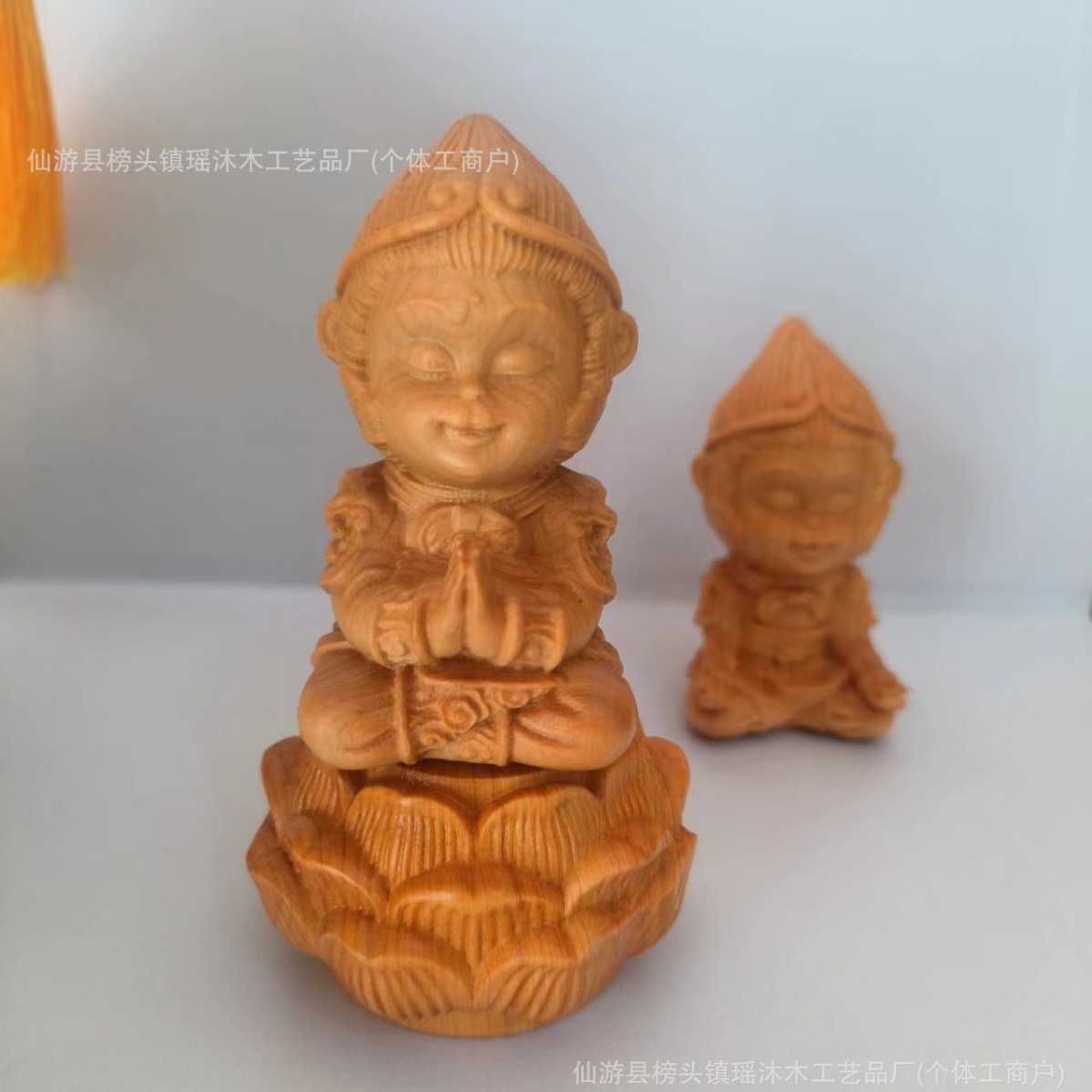 崖柏木雕手把摆件 实木雕刻工艺品齐天大圣孙悟空 禅意灵猴车摆