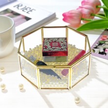现代简约八边形求婚婚礼戒指盒透明家居玻璃项链饰品收纳盒摆设