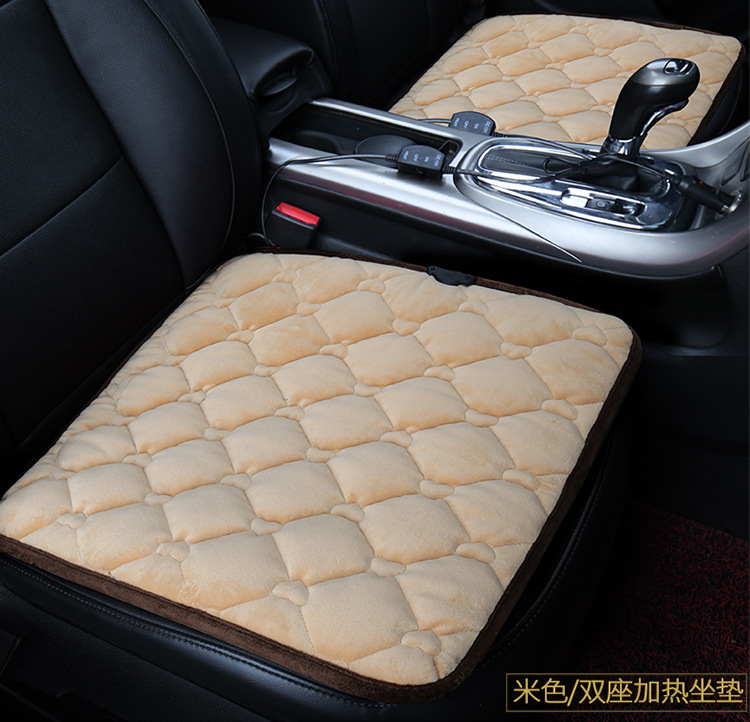 Car Heated Seat Cushion Winter Seat Pad Office Short Plush USB Plug Seat Cover Square Pad Electric Heating Car Accessory