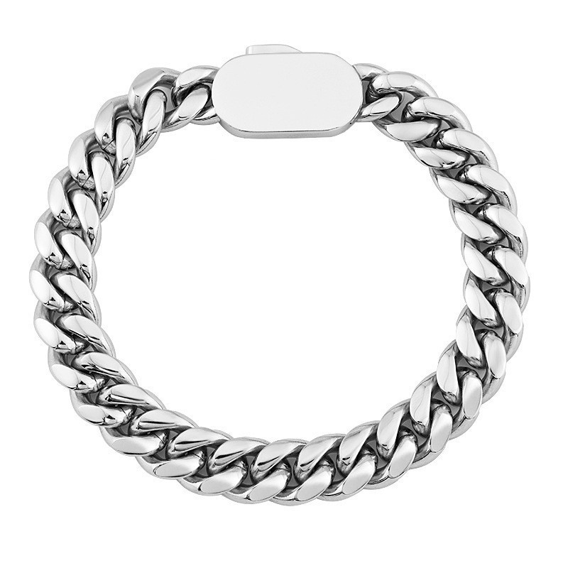 Men’s Cuban Link Bracelet Stainless Steel Waterproof Jewellery_voghion.com