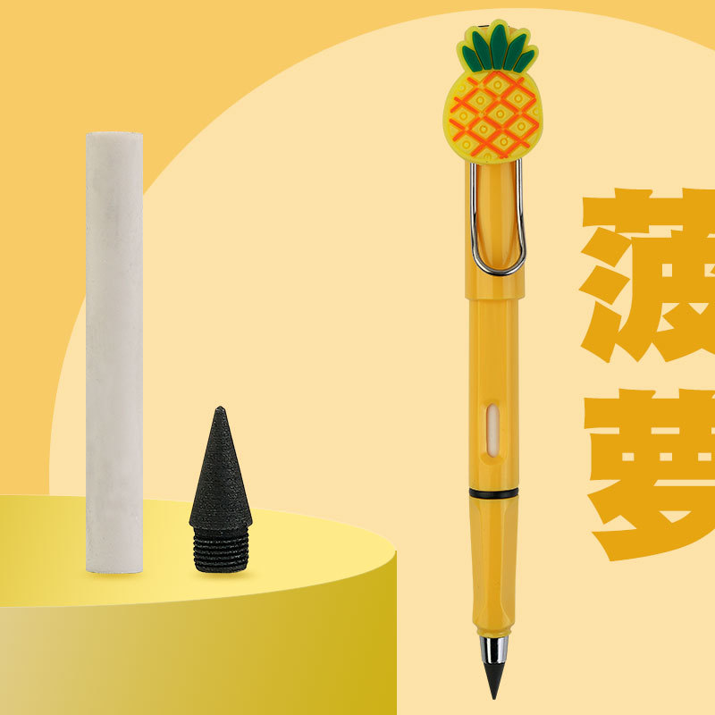 Weizhuang nueva tecnología de dibujos animados lindo negro lápiz sin tinta lápiz de postura eterna no puede terminar de escribir