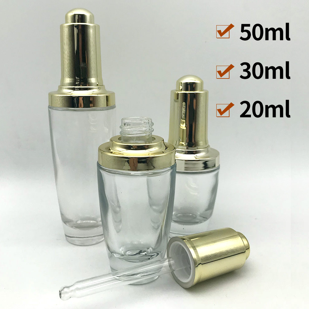 工厂现货香水旅行分装瓶滴管精油瓶30ml10ml透明玻璃乳液瓶批发