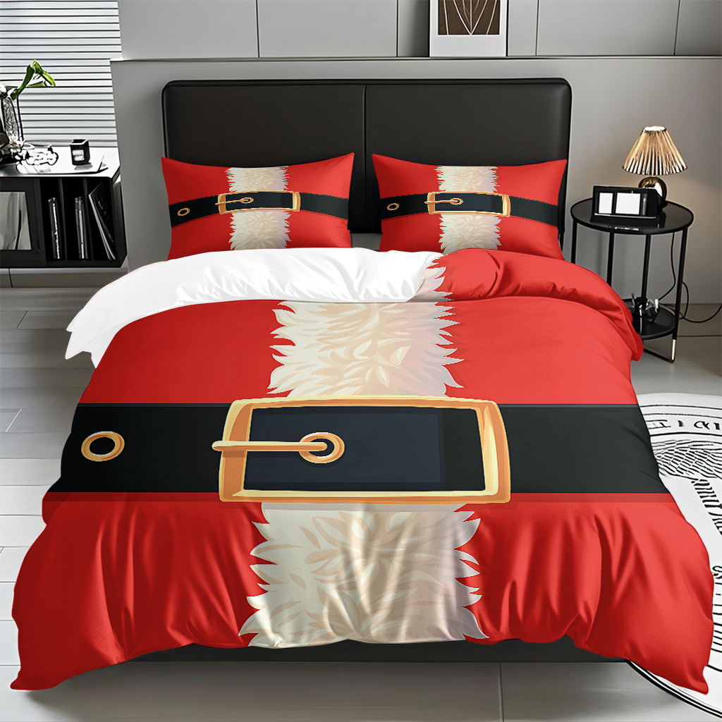 Textiles caseros transfronterizos patrón navideño suave polirido quilt kit de impresión digital HD TEMU / JIT