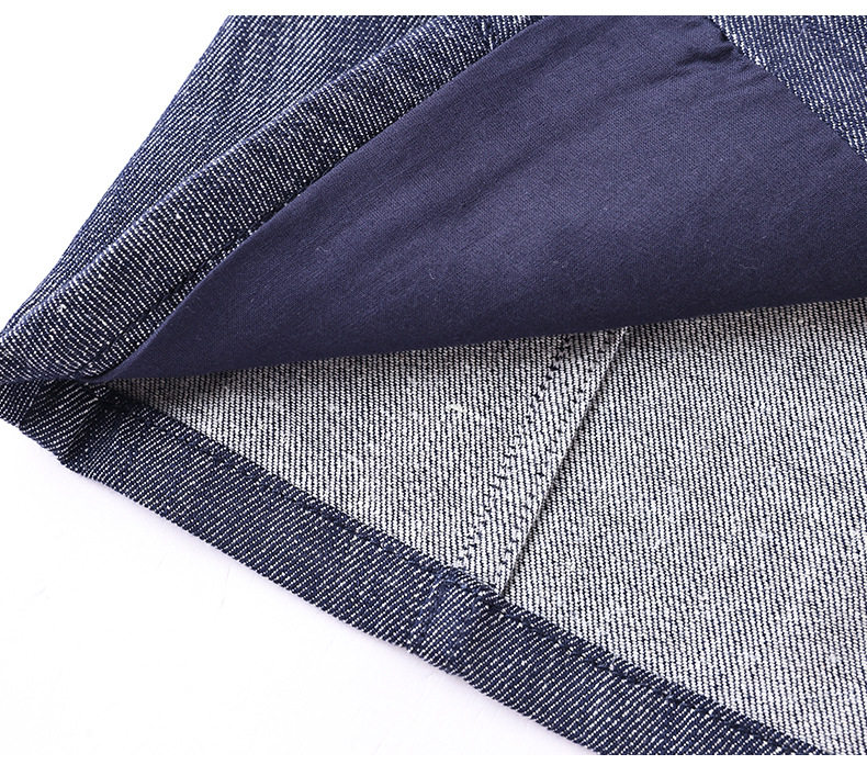 Áo vest denim nữ cổ chữ V phong cách retro, áo khoác mặc ngoài dáng suông dài 50–65 cm — Xanh cổ điển chi tiết 15