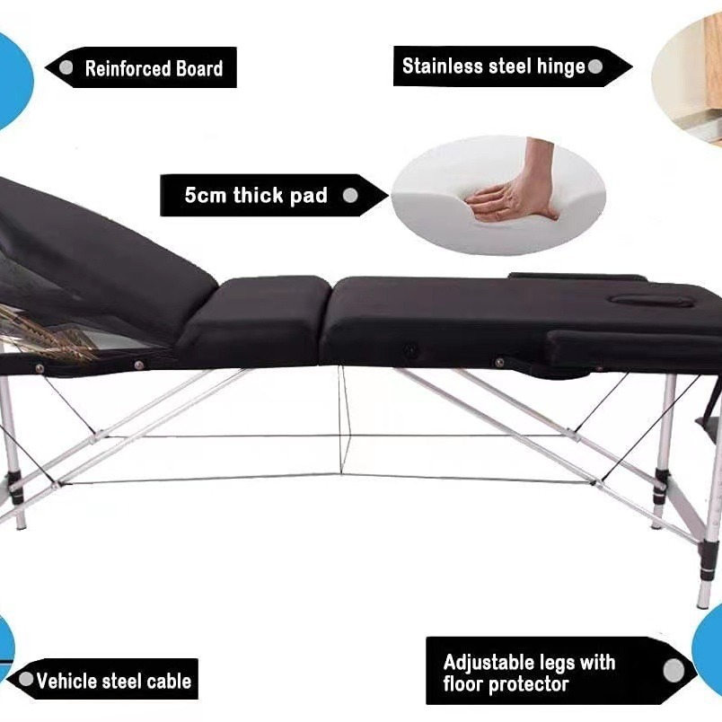 Nueva cama de masaje portátil 14,5 cama de belleza plegable gruesa fábrica de belleza cama de belleza silla de masaje de haya 70 de ancho