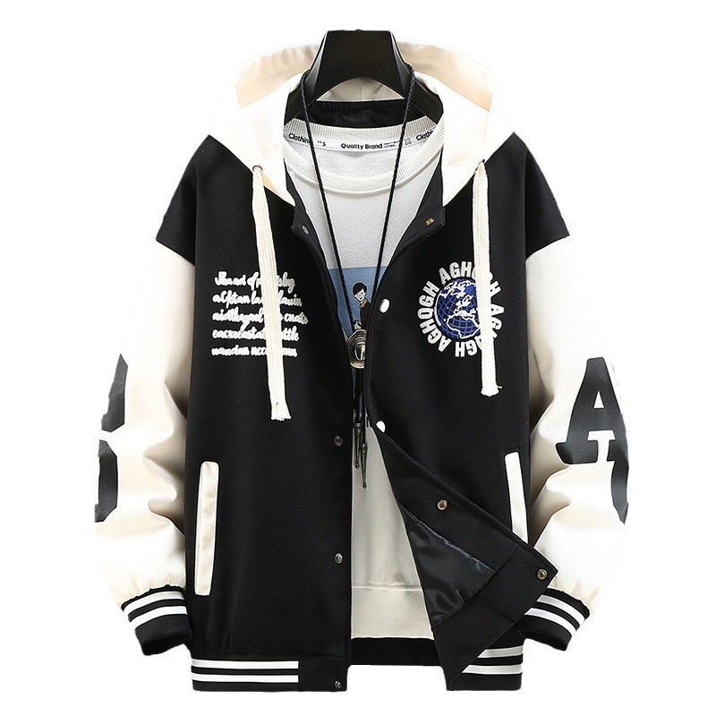 Youth Spring and Autumn Season Jacket Coat Male Junior High School Student Top Handsome Trend Big Boys' Baseball Jersey_voghion.com