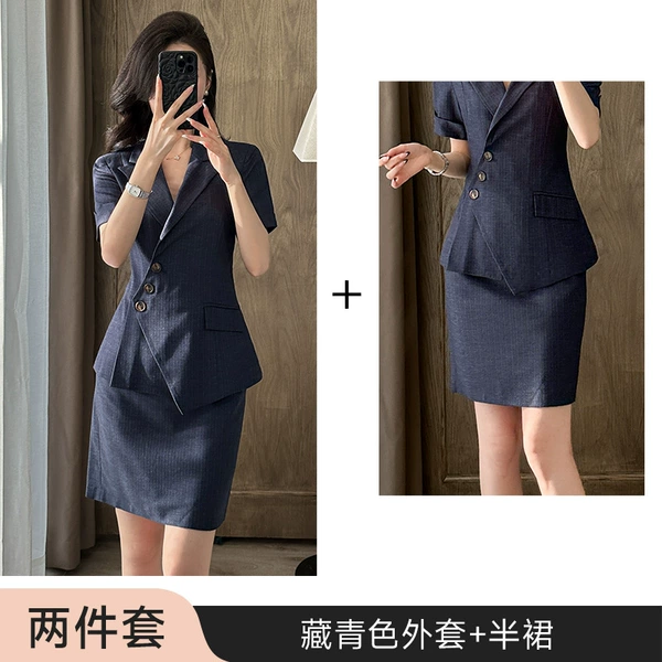 6620 navy suit + C115 navy skirt