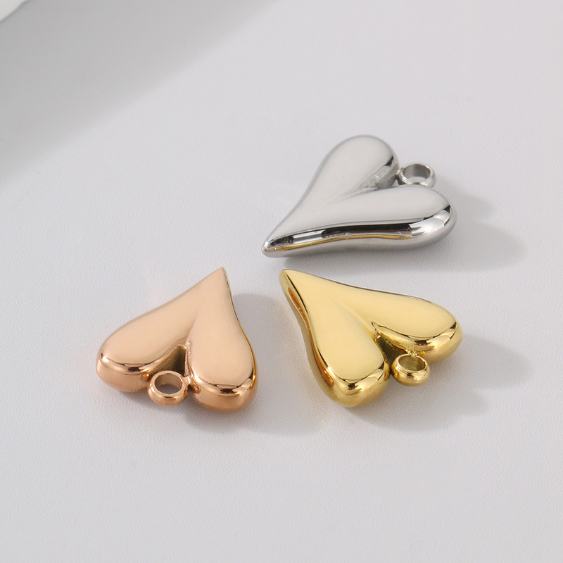 Heart Shape Pattern 1 Piece 12 * 14mm 304 Stainless Steel Heart Shape Pendant