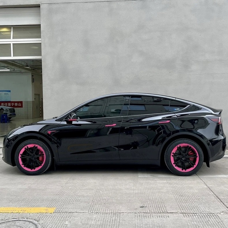 适用特斯拉焕新Model3Y彩色T字母标车门把手摄像头保护罩装饰贴拉|undefined