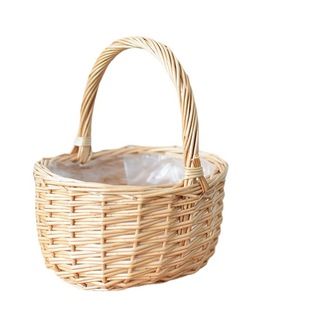 Eggs Portable Bamboo Woo Woo Basket Basket Storage Rattan Basket Flower Basket Green Planting Flower Arrange