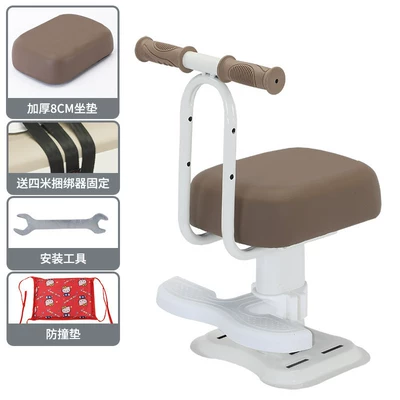 Motorcycle child seat Front-Mounted Battery-Powered Motorcycle Child - thickened-hummer-brown-single-seat-armrest-footrest