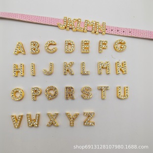 10mm Gold European and American Cross-Border 26 Letter Pendant Accessories DIY Jewelry Making Pendant Jewelry Accessories
