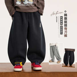 童话记忆中大童男童裤子春秋款2026新款儿童针织卫裤运动裤批发