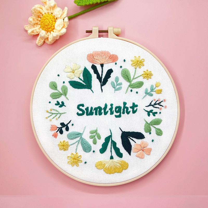 Bordado material de bricolaje paquete Lu bordado hecho a mano tela creativa decoración de estilo europeo flor tridimensional novicio costura colgante pintura